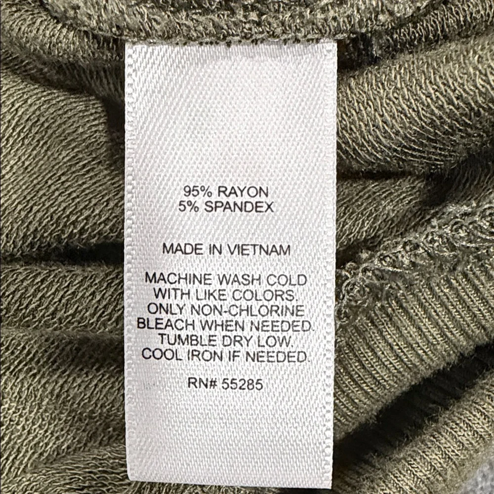 Express Olive Green Ruffle Cold Shoulder Blouse - Picture 5 of 6